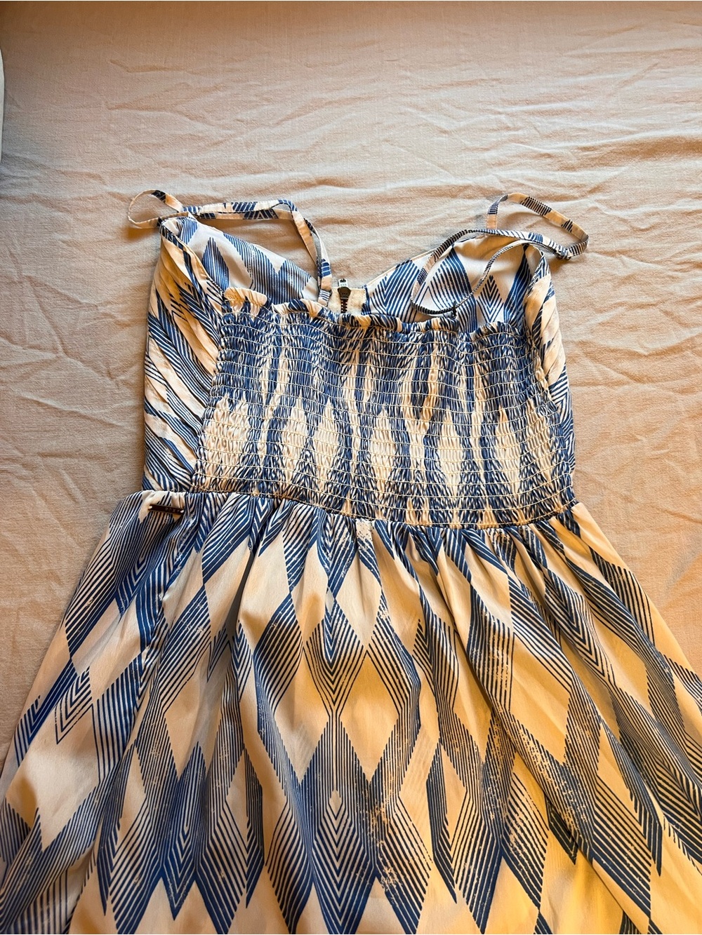 Roxy Blue and White Geometric Mini Dress - Picture 3 of 3